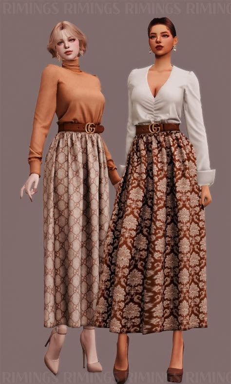 gucci yellow skirt and jacket|Gucci skirt sims 4.